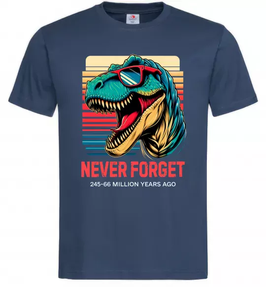 Мужская футболка Динозаври never forget Темно-синий фото
