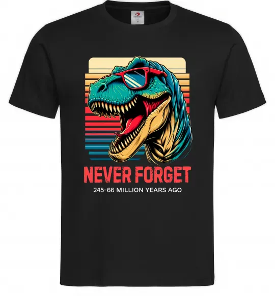Мужская футболка Динозаври never forget Черный фото