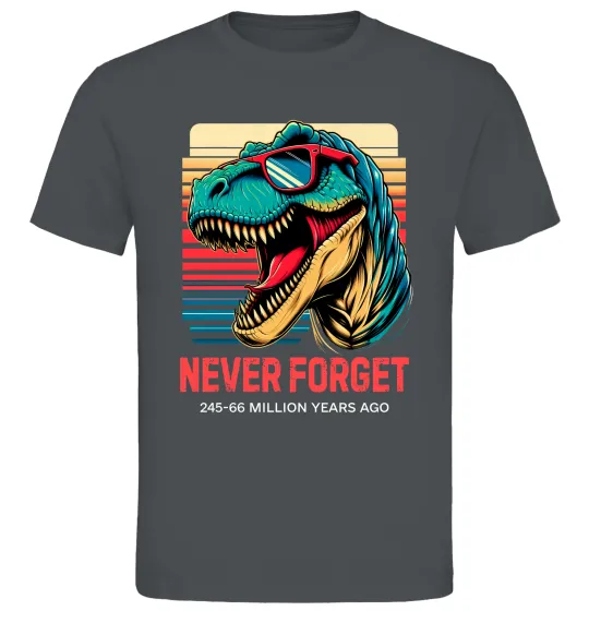 Мужская футболка Динозаври never forget Графит фото