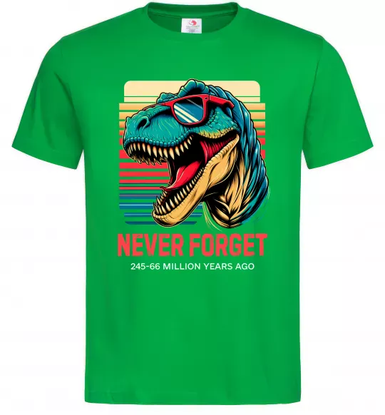 Мужская футболка Динозаври never forget Зеленый фото