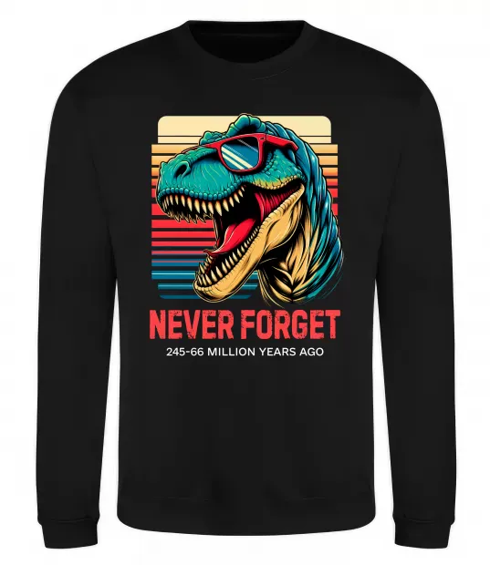 Свитшот Динозаври never forget Черный фото