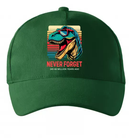 Кепка Динозаври never forget Темно-зеленый фото