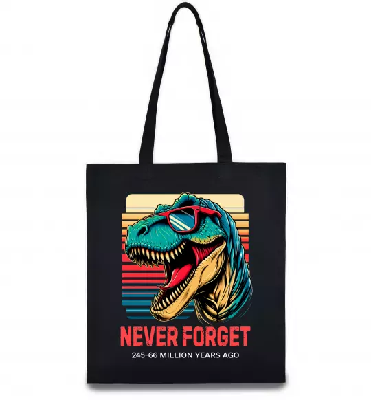 Эко-сумка Динозаври never forget Черный фото