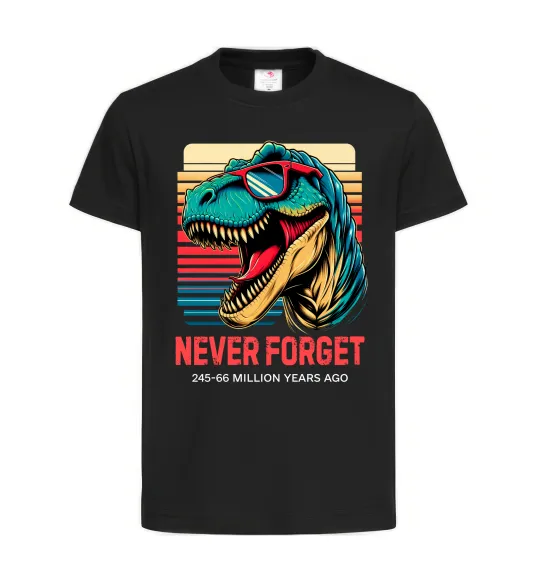 Дитяча футболка Динозаври never forget Чорний фото