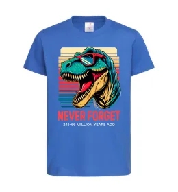 Дитяча футболка Динозаври never forget Яскраво-синій фото