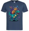 Мужская футболка Динозавр та капібара в космосі Темно-синий фото