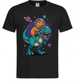 Мужская футболка Динозавр та капібара в космосі
