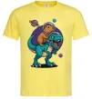 Мужская футболка Динозавр та капібара в космосі Лимонный фото