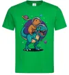 Мужская футболка Динозавр та капібара в космосі Зеленый фото