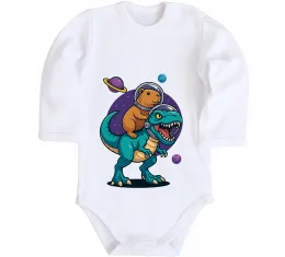 Дитячий бодік Dino round Білий фото