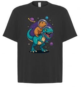 Футболка Оверсайз Динозавр та капібара в космосі Футболка Оверсайз Динозавр та капібара в космосі
