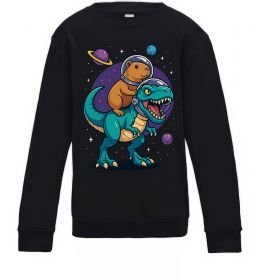 Детский Свитшот Динозавр та капібара в космосі