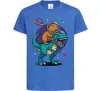 Детская футболка Динозавр та капібара в космосі Ярко-синий фото