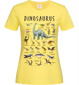 Женская футболка Види динозаврів Лимонный фото