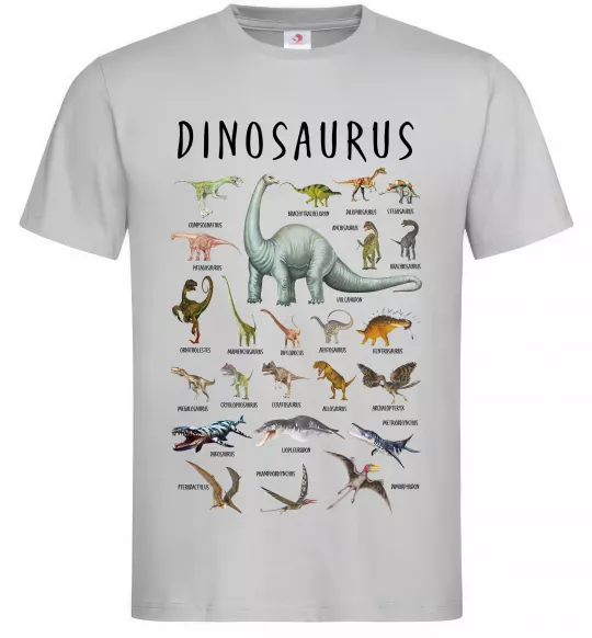 Мужская футболка Види динозаврів Серый фото