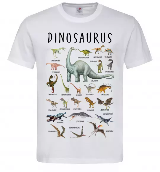 Мужская футболка Види динозаврів Белый фото