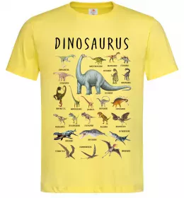 Мужская футболка Види динозаврів Лимонный фото