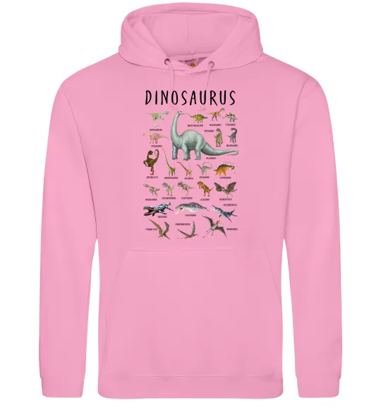 Чоловіча толстовка (худі) Види динозаврів Рожевий фото