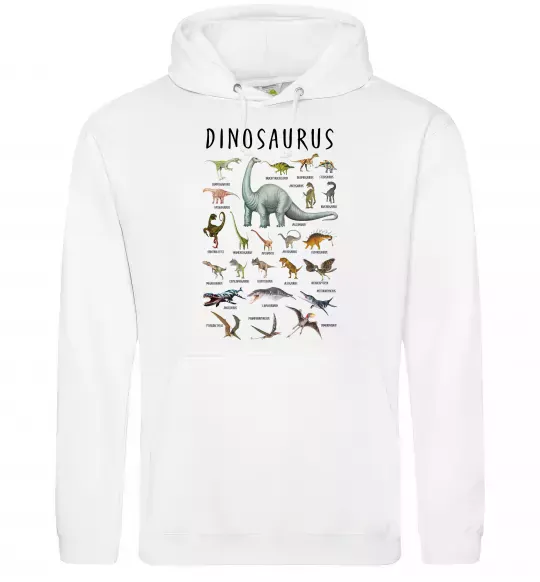 Женская толстовка (худи) Види динозаврів Белый фото
