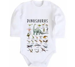 Дитячий бодік Dino round Білий фото