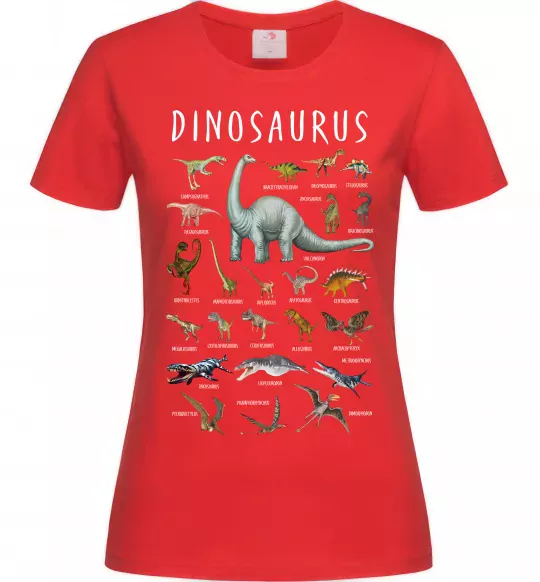 Женская футболка Види динозаврів Красный фото