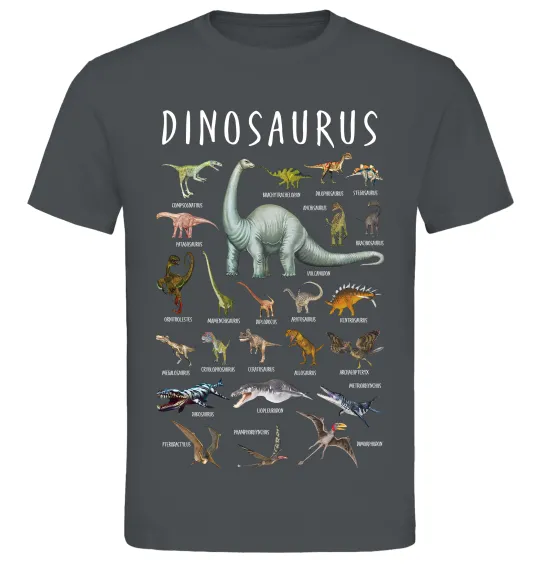 Мужская футболка Види динозаврів Графит фото