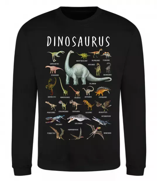 Свитшот Види динозаврів Черный фото