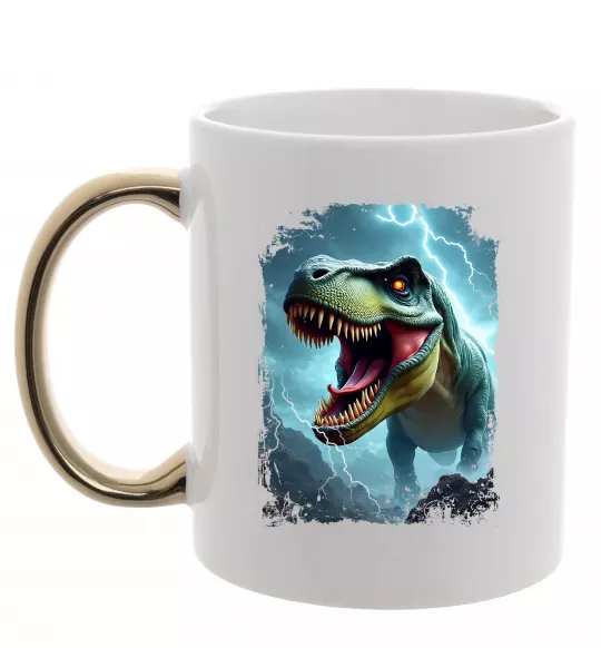 Чашка з кольоровою ручкою Thunder Rex Золото фото