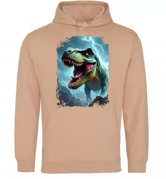 Женская толстовка (худи) Thunder Rex Песочный фото