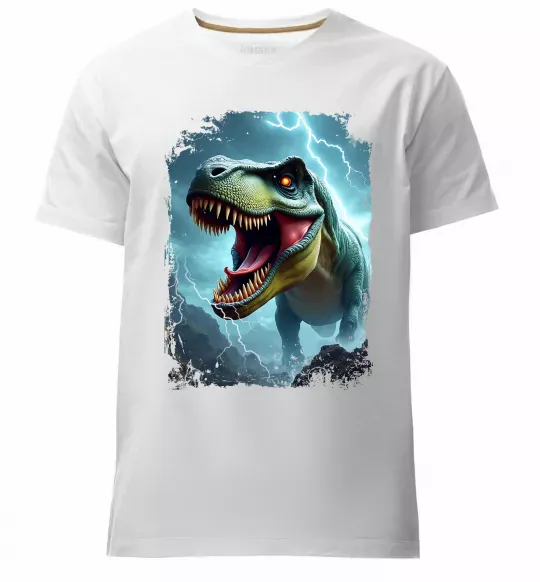 Мужская премиум футболка Thunder Rex Белый фото