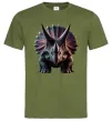 Мужская футболка Трицератопс Оливковый фото