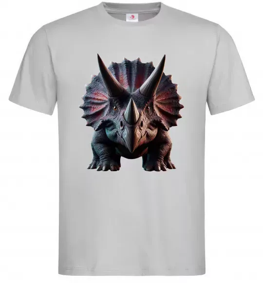 Мужская футболка Трицератопс Серый фото