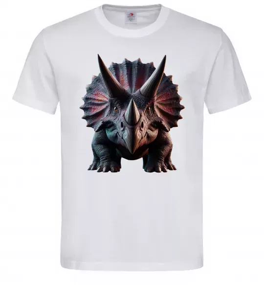 Мужская футболка Трицератопс Белый фото