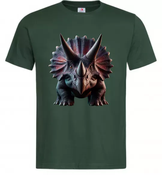 Мужская футболка Трицератопс Темно-зеленый фото