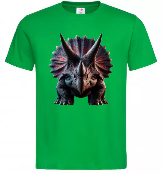 Мужская футболка Трицератопс Зеленый фото