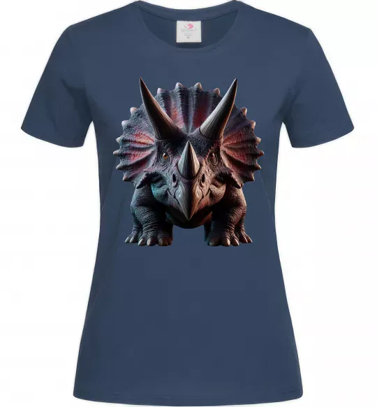 Женская футболка Трицератопс Темно-синий фото