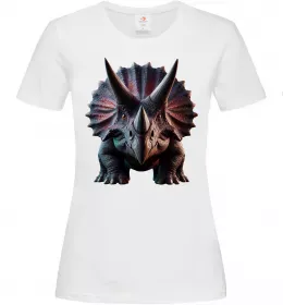 Женская футболка Трицератопс Белый фото