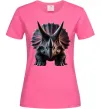 Женская футболка Трицератопс Ярко-розовый фото