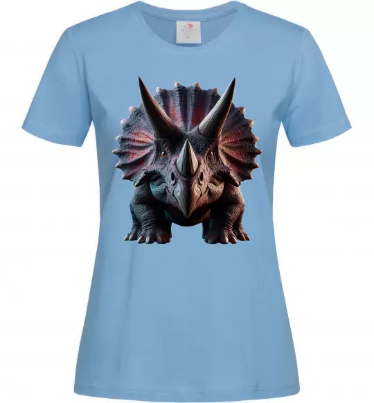 Женская футболка Трицератопс Голубой фото