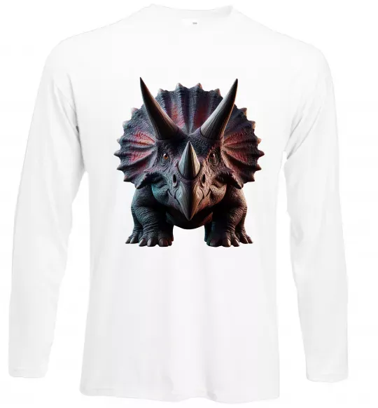 Лонгслів Трицератопс Білий фото