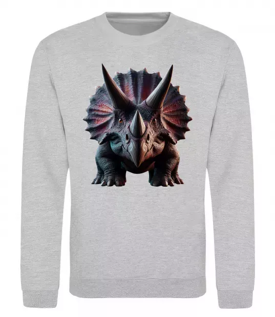 Свитшот Трицератопс Серый меланж фото