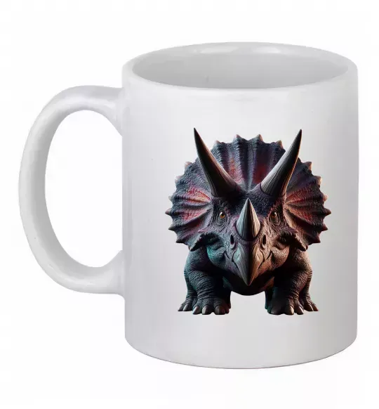 Чашка керамічна Трицератопс Білий фото
