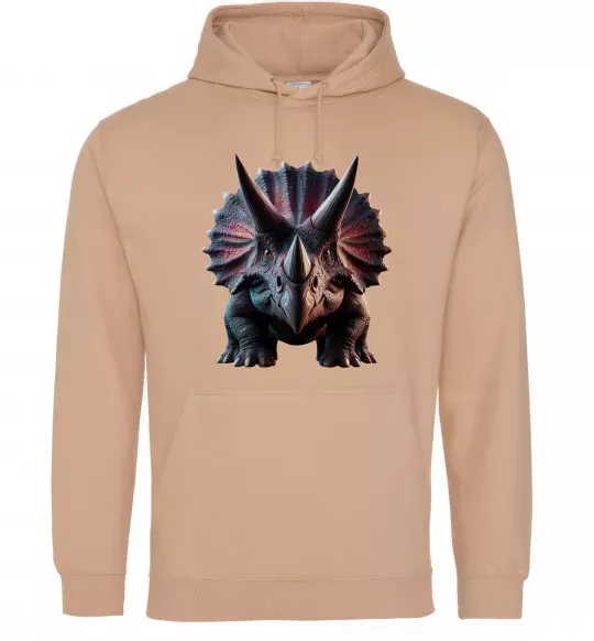 Женская толстовка (худи) Трицератопс Песочный фото