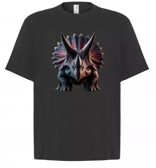 Футболка Оверсайз Трицератопс Черный фото