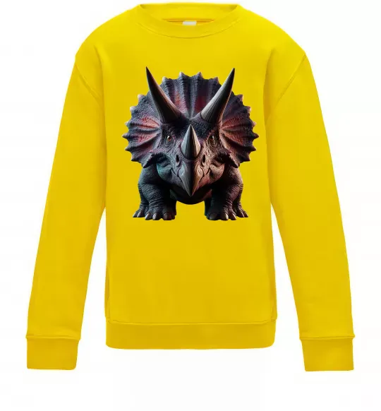 Детский Свитшот Трицератопс Солнечно желтый фото
