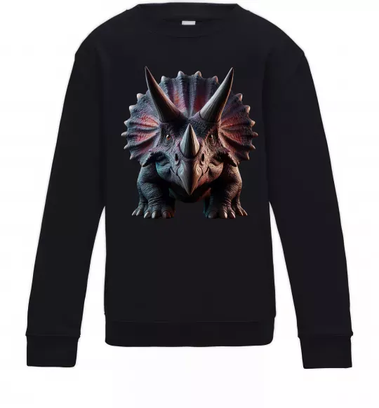 Детский Свитшот Трицератопс Черный фото