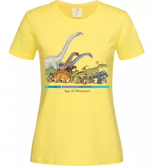 Женская футболка Age of dinosaurs Лимонный фото