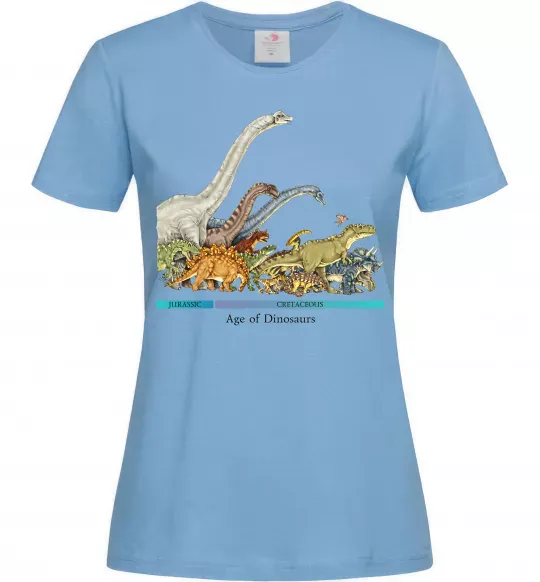 Женская футболка Age of dinosaurs Голубой фото