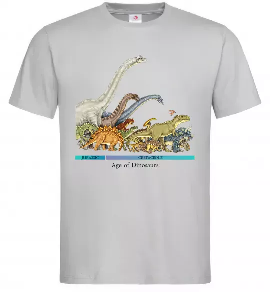 Мужская футболка Age of dinosaurs Серый фото