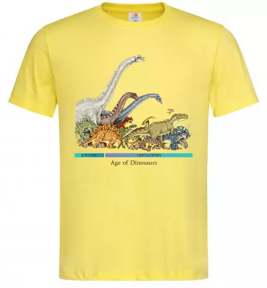 Мужская футболка Age of dinosaurs Лимонный фото
